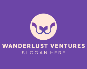 Purple Ribbon Letter W logo design