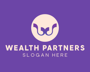 Purple Ribbon Letter W logo design