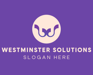 Purple Ribbon Letter W logo design