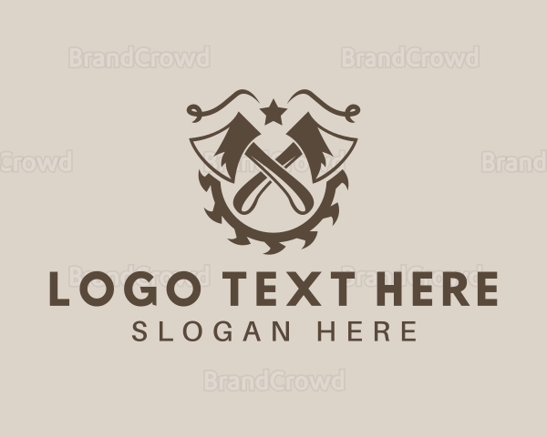 Elegant Axe Lumberjack Logo