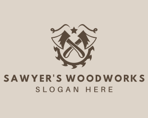 Elegant Axe Lumberjack logo design