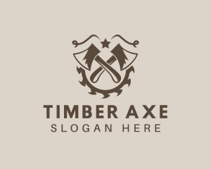 Elegant Axe Lumberjack logo design