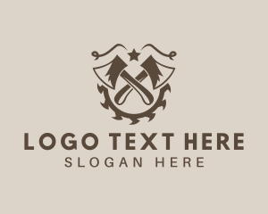 Elegant Axe Lumberjack Logo