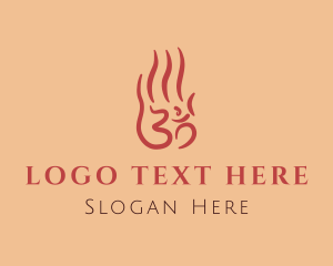 Mindfulness - Fire Yoga Hand logo design