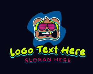 Cool - Cool Party DJ Gaming Bear logo design