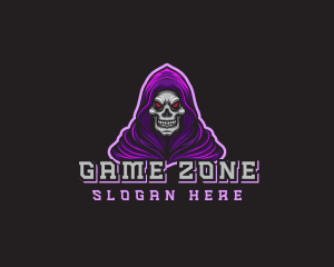 Gaming Hooded Grim Reaper logo design