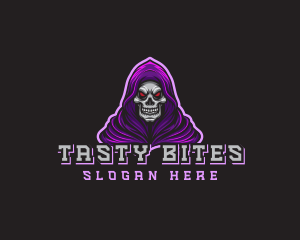 Skull - Gaming Hooded Grim Reaper logo design