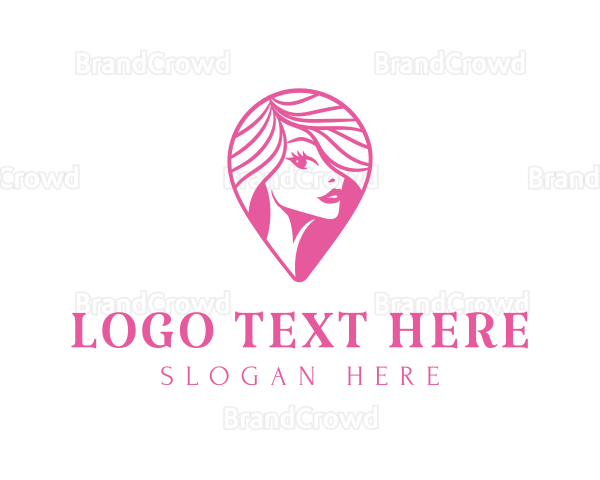 Pink Woman Beauty Logo