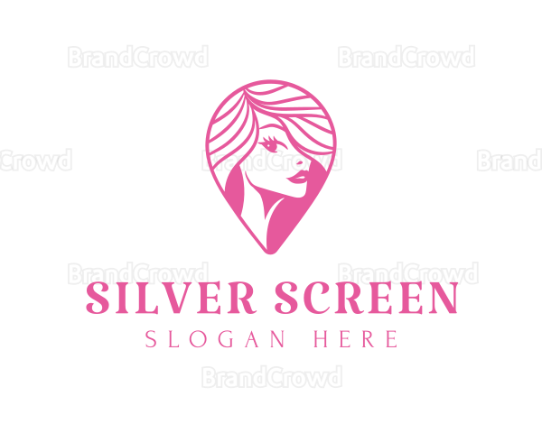 Pink Woman Beauty Logo