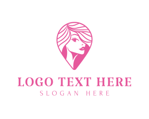 Hair Salon - Pink Woman Beauty logo design
