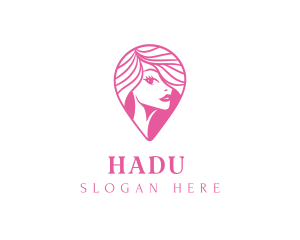 Pink Woman Beauty Logo