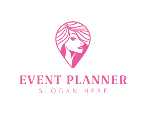 Pink Woman Beauty Logo