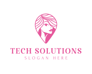 Location - Pink Woman Beauty logo design