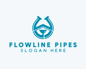 Pipe Plunger Plumbing logo design