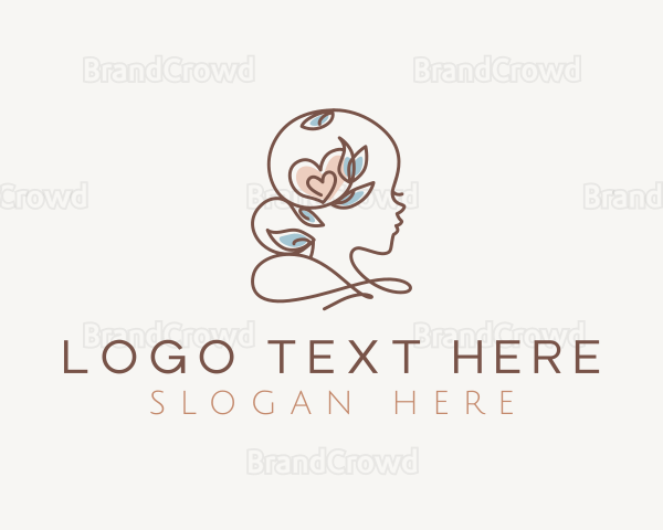 Chic Floral Woman Beauty Logo