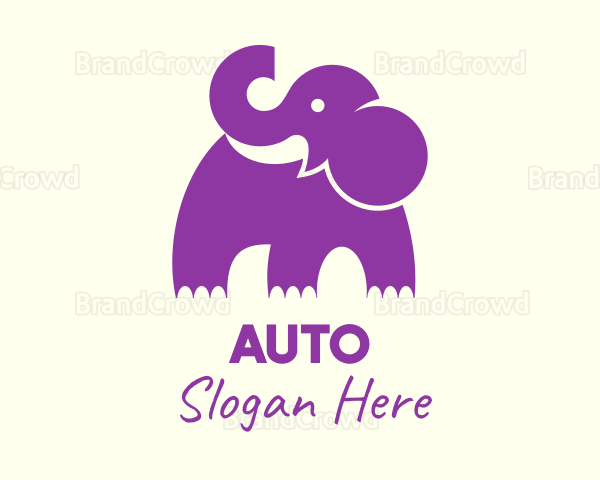 Cute Purple Elephant Logo