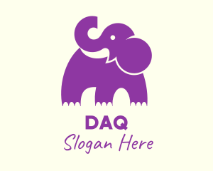 Cute Purple Elephant Logo