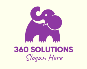 Cute Purple Elephant logo design