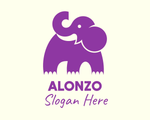 Cute Purple Elephant logo design