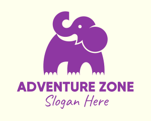 Cute Purple Elephant logo design