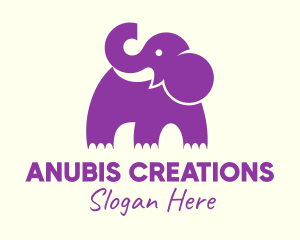 Cute Purple Elephant logo design