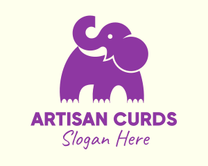 Cute Purple Elephant logo design