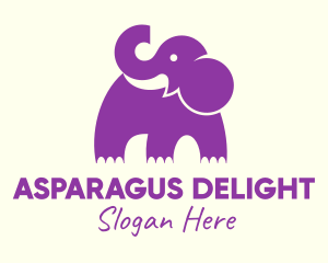 Cute Purple Elephant logo design