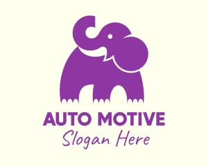 Cute Purple Elephant logo design