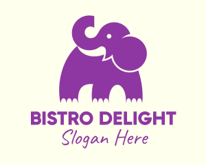 Cute Purple Elephant logo design