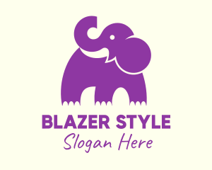 Cute Purple Elephant logo design