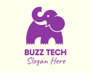 Cute Purple Elephant logo design