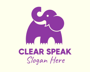 Cute Purple Elephant logo design