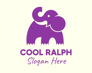 Cute Purple Elephant logo design