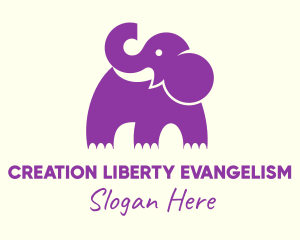 Cute Purple Elephant logo design