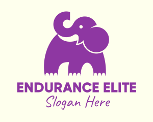 Cute Purple Elephant logo design