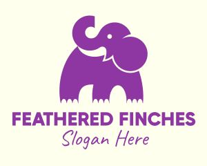 Cute Purple Elephant logo design