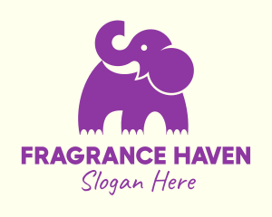 Cute Purple Elephant logo design