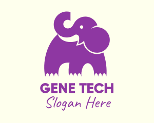 Cute Purple Elephant logo design