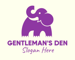 Cute Purple Elephant logo design