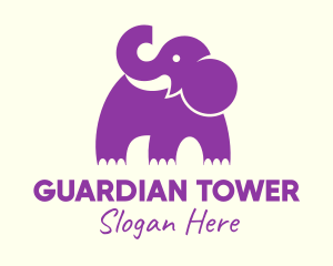 Cute Purple Elephant logo design