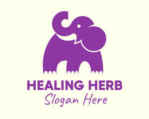 Cute Purple Elephant logo design