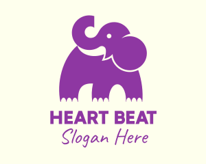 Cute Purple Elephant logo design