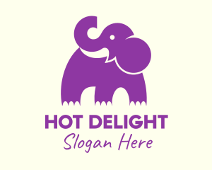 Cute Purple Elephant logo design