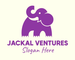 Cute Purple Elephant logo design