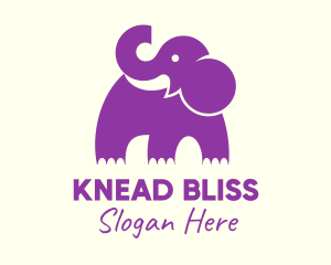 Cute Purple Elephant logo design