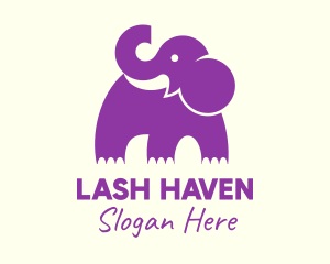 Cute Purple Elephant logo design