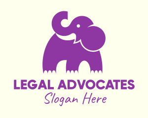 Cute Purple Elephant logo design