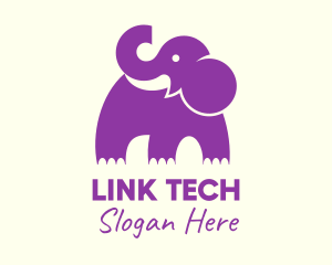 Cute Purple Elephant logo design