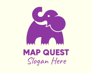 Cute Purple Elephant logo design