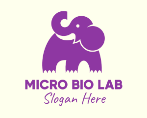 Cute Purple Elephant logo design